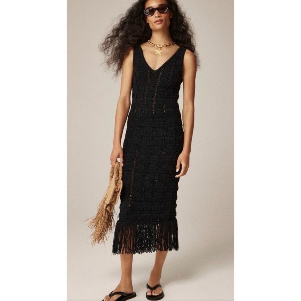 NWT J. Crew Fringe Trim Sweater Dress